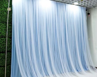 Baby Blue Backdrop Curtains Tulle Backdrop For Wedding Bridal Shower Newborn Baby Shower Party Background Photography Background Backdrop