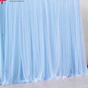 Blue Tulle Backdrop Curtain For Bridal Shower Photography,Newborn Baby Shower Party Background,Party Background Wedding Decor
