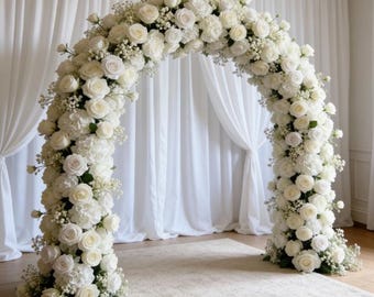 White Wedding Flower Arch,Hydrangea Floral Archway Arrangement