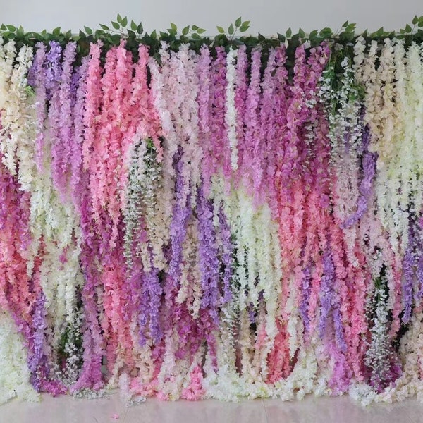 Artificial Wisteria Vine Fake Wisteria Hanging Garland Silk Hanging Flowers String Wisteria Garland Home Party Wedding Arch Party Decor