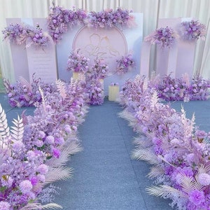 Purple Flower Garland,Romantic Wedding Table Flower Runner,Wedding Archway Flower,Wedding Centerpieces for Bridal Shower Wedding Party Decor