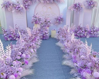Purple Flower Garland,Romantic Wedding Table Flower Runner,Wedding Archway Flower,Wedding Centerpieces for Bridal Shower Wedding Party Decor