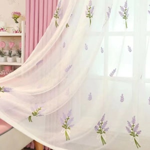 Sheer purple and white curtains - .de