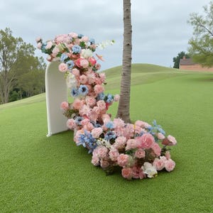 Blush Pink Floral Runner,Table Flower Runner,Artificial Flower Garland,Wedding Stairway Decor,Swag Flower Arch,Wedding Centerpiece