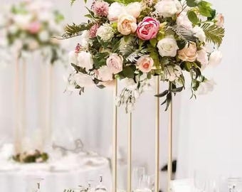 Large Floral Arrangement Floral Ball Pink White Rose Flower Ball Silk Flower Ball Wedding Centerpiece for Round Table Wedding