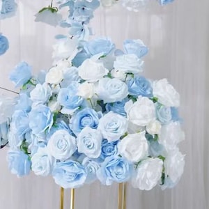 Baby Blue Flower Rose Ball Tavolo Flower Ball Disposizione di nozze Disposizione di fiori Palla floreale Decorazione di nozze Festa di fidanzamento personalizzata