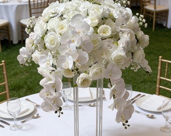 White Rose Wedding Flower Ball,Table Centrepiece Decor