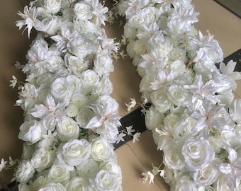 White Rose Flower Garland,Artificial Flower Runner,Table Flower Runner,Wedding Reception flower Archway,Wedding Party Decor,Custom Flower