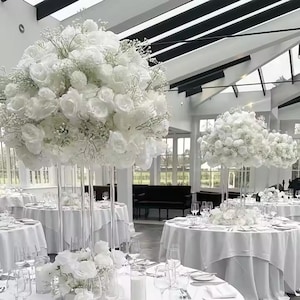 Grande centrotavola per matrimonio Baby Breath White Rose Flower Ball centrotavola da tavolo Flower Ball composizione nuziale decorazione da tavolo