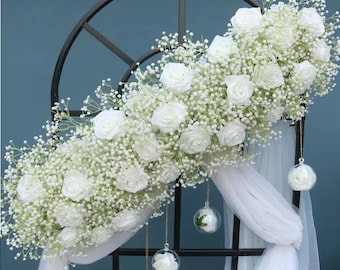 Floral Garland,Baby Breath Wedding Flower Garland,Artificial Floral Runner,Wedding Centerpieces,Table Centerpieces