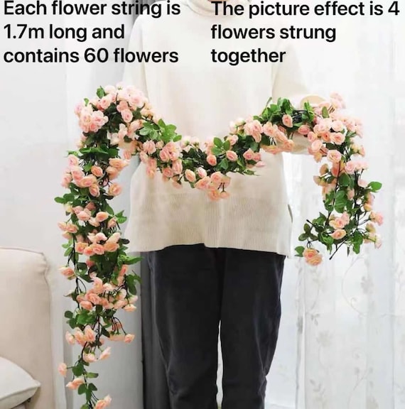 Flores artificiales largas vino guirnalda boda arco decoración planta falsa  /