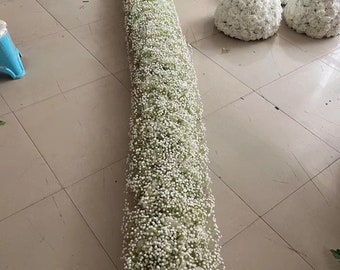 White Babysbreath Garland,Table Centerpiece,Table Flower Runner,able Flowers Arrangement Table Floral Runner,Wedding Party Decor