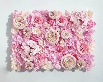 Pink Blush Rose Flower Wall Background,Artificial Flower Panel,Pink Floral Wall Art For Photo Backdrop Setting Floral Wall For Party Decor