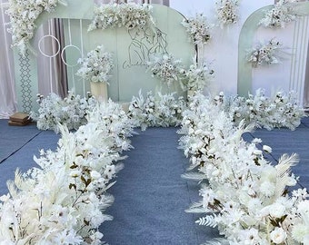 White Flower Garland,White Wedding Party Decor,Table Flower Runner,Wedding Archway Flower,Wedding Centerpieces,Artificial Flower Archway