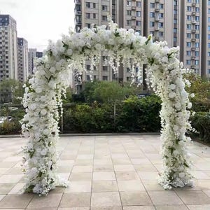 Artificial White Rose Flower Arch,Table Flower Runner,Wedding Flower Backdrop,Wedding Flower Arch ,Wedding Table Runner,Table Flower Garland
