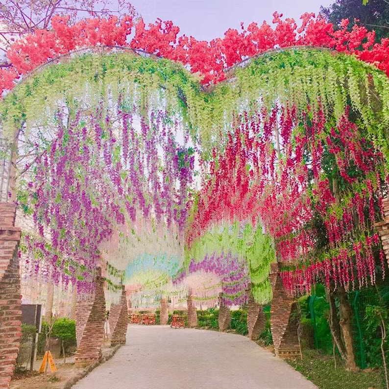 12pcs Wisteria Vine Artificial Flowers Fake Wisteria Garland Etsy