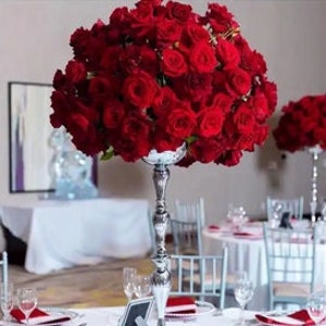Centrotavola per matrimonio, centrotavola di rose rosse, composizione floreale, fiori per matrimonio, centrotavola floreale per anniversario di matrimonio, festa di compleanno