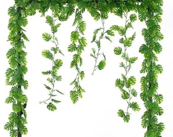 Piante artificiali viti appese decorazioni per la casa foglie finte di seta  verde foglie di ghirlanda fai da te per la decorazione del giardino della  stanza della festa nuziale - AliExpress