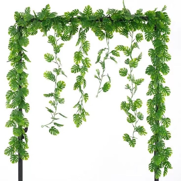 Tropical Palm Leaves Garland,Artificial Greenery Garland,Artificial Tropical Palm Leaf,Greenery Arrangement,Hanging For Wedding Decor