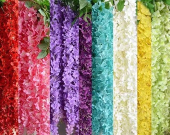 Artificial Wisteria Vine Garland Plants For Wedding,Birthday Party,Baby Shower Party Decor Wisteria Vine Wedding Arch Hanging Flowers