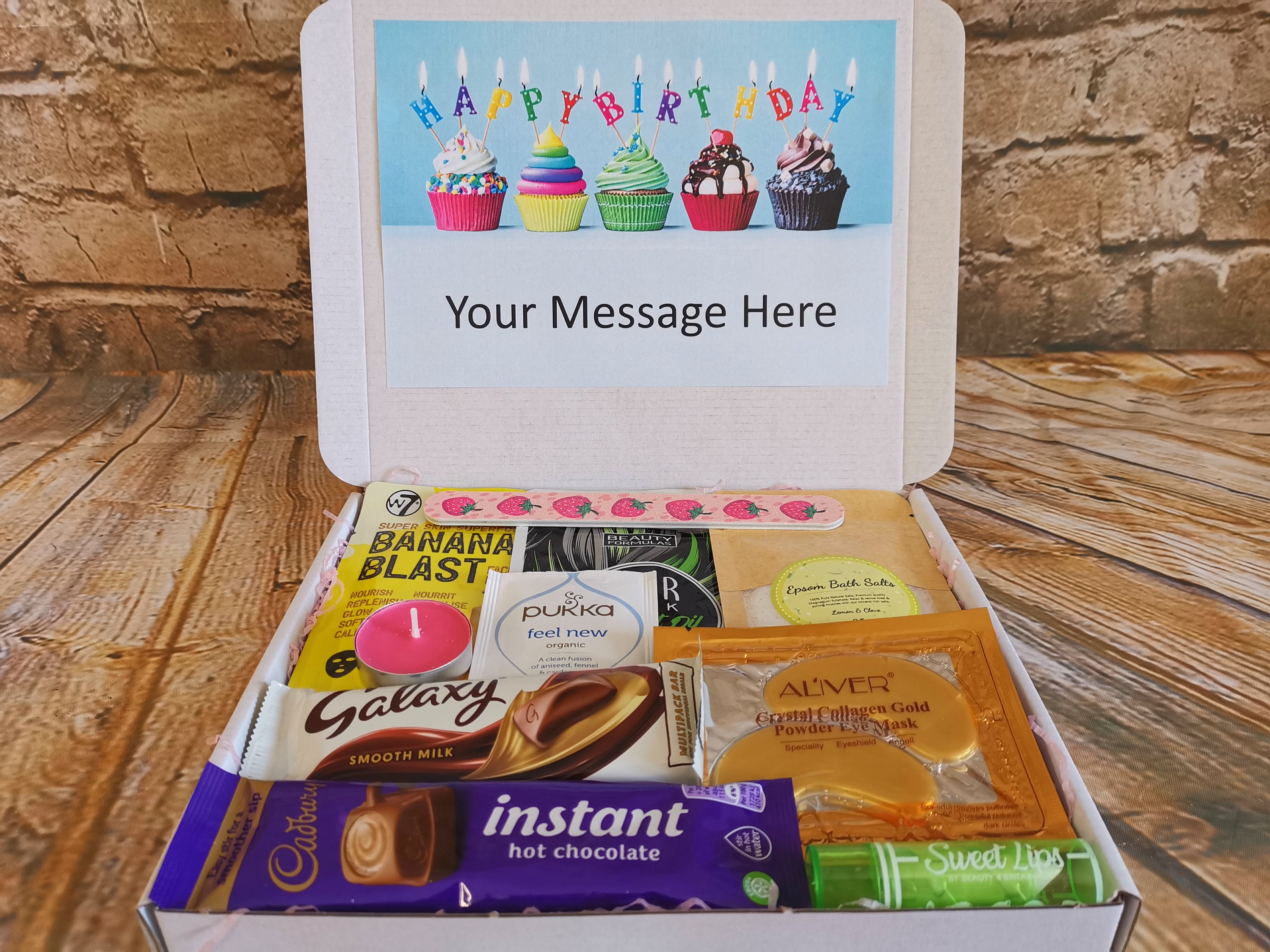 Personalised Happy Birthday Pamper Hamper Box Send a Hug by Etsy