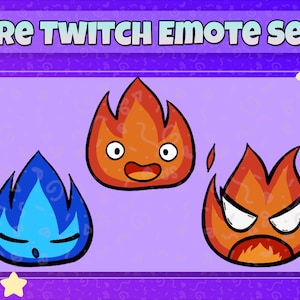 3 Emotes do Espírito do Fogo | Emotes fofos para Twitch ou Discord | Espírito de Chama Fofo