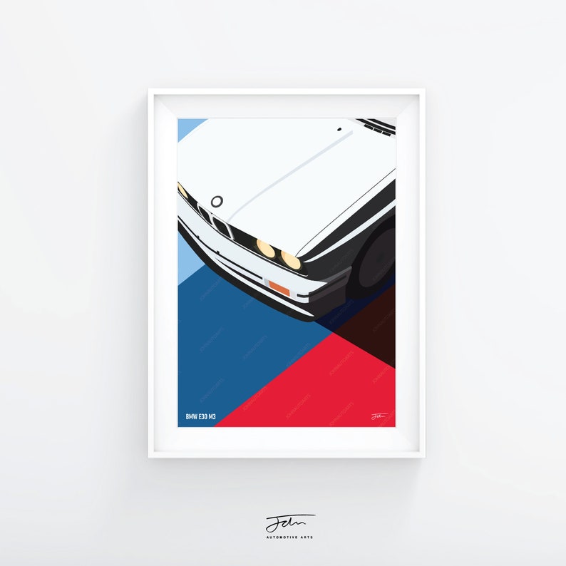 BMW E30 M3 Art Illustration Poster Artwork Wallart Car | Etsy