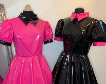 1950’s style PVC Dress with contrasting netted skirt