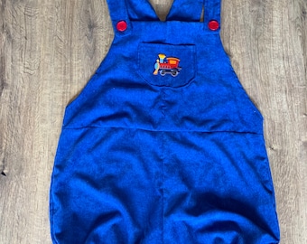 Adult baby Dungaree Romper with cute embroidered motif.