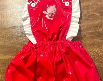 Hello Kitty PVC Adultbaby Romper with bow detail.