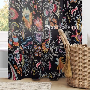 Vintage style floral cottage curtains,  Floral Curtain for Living Room, Custom Drapes, Boho floral semi sheer curtains