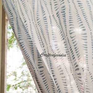 Farmhouse Curtain/ Indian Block Print sheer curtains / Soft cotton Curtain / Boho style curtains / Curtain panels/
