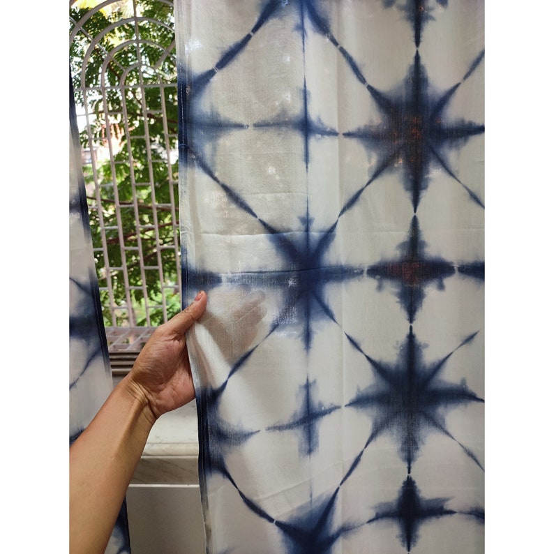 Shibori Tie Dye Curtains Bohemian Curtains Japanese Tie Dye Etsy