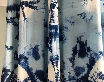 Tie dye indian curtains/ Shibori cotton curtain panels/ Sheer curtain/ Decorative curtains/ Bohemian curtains/ indigo blue curtains