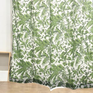 Green Leaf Plants Curtain, New Farmhouse Countryside Style Curtain, Bedroom Living Room Curtain cottage core aesthetic decor