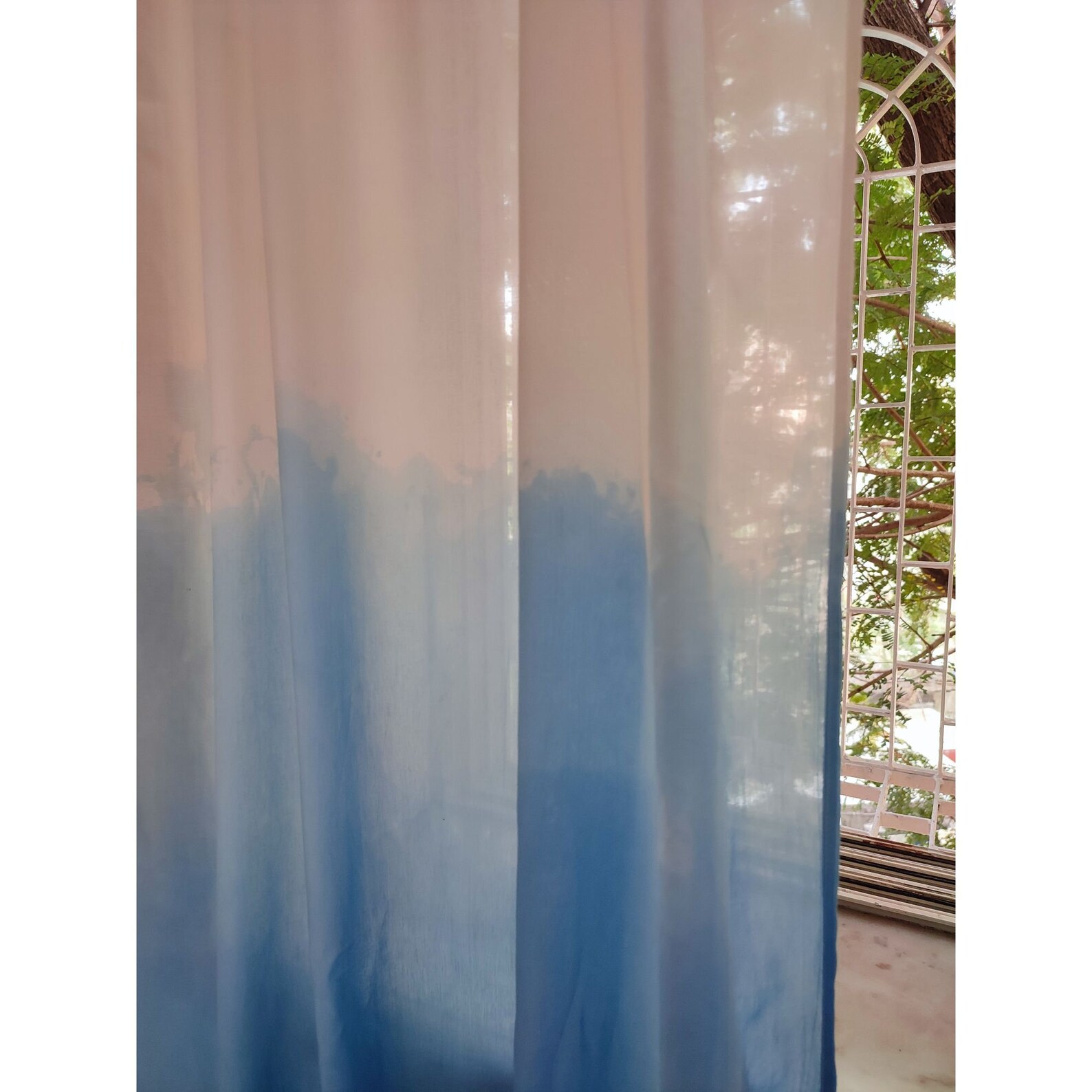 Blue Ombre Curtains/ Boho Chic Curtains/ Dip Dye Curtains/ Etsy