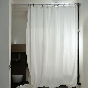 Baumwolle Extra lange Duschvorhänge, Elfenbein Badezimmer Vorhang, Bauernhaus Badezimmer - Jeder Größe