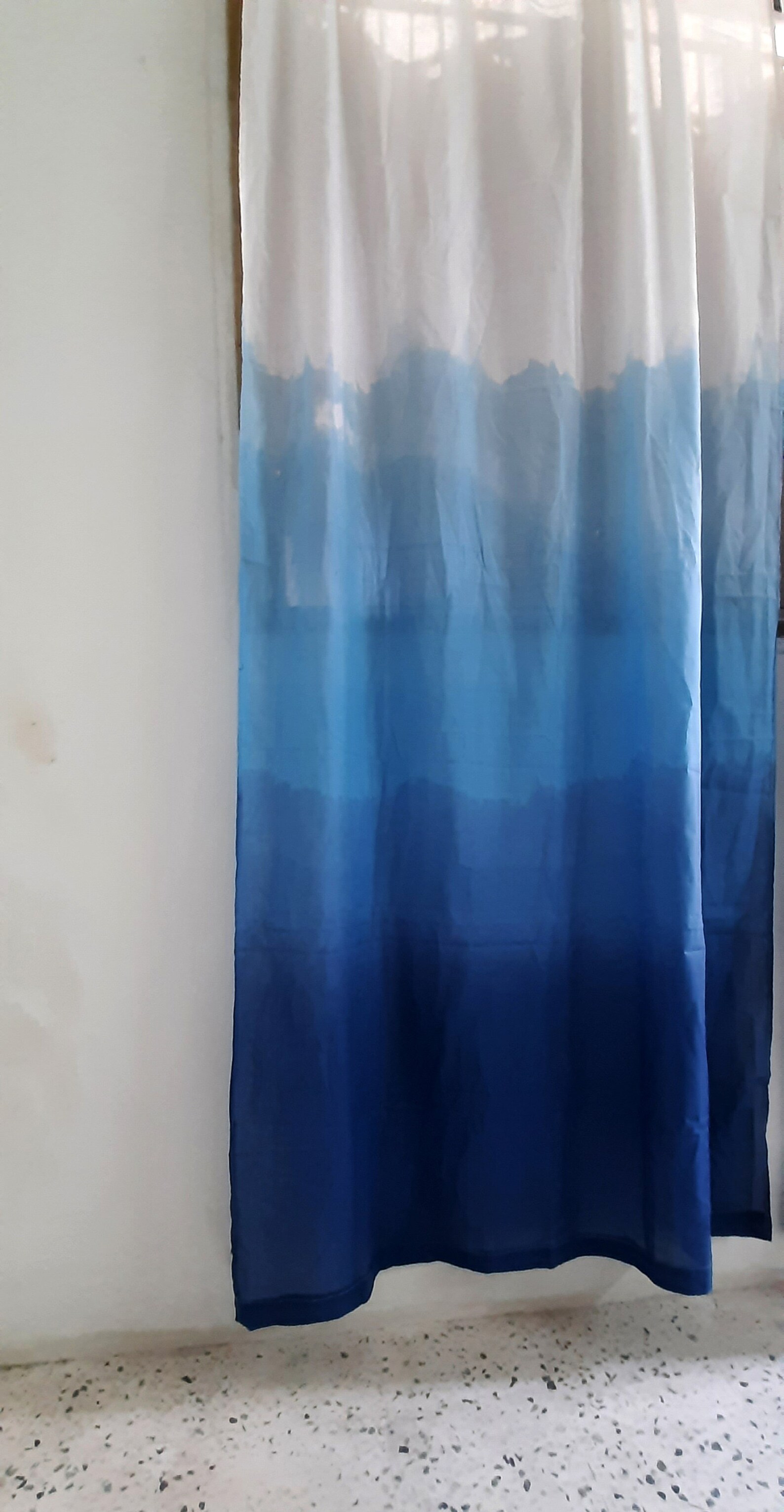 Blue Ombre Curtains/ Boho Chic Curtains/ Dip Dye Curtains/ Etsy