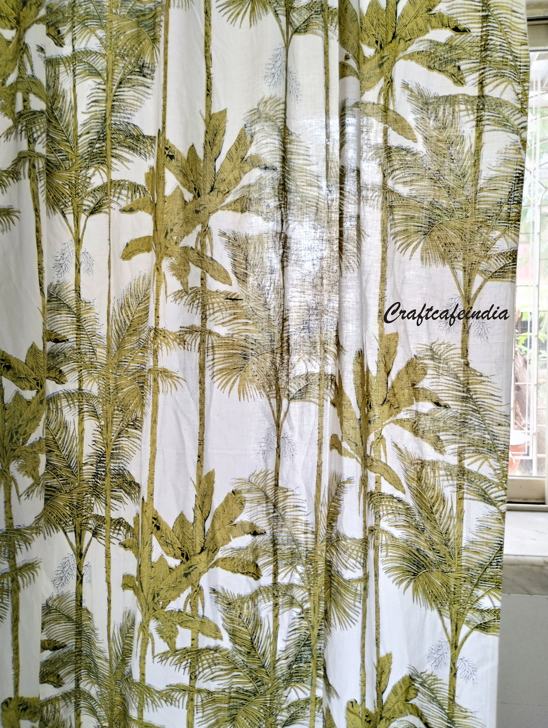 Hand Block Print Cotton Curtain: Retro Botanical Leaf Drapes - Etsy, image size:2259x3000
