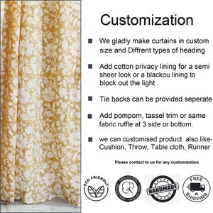 Brown - Double Layered Curtain with Kutch Block Prints