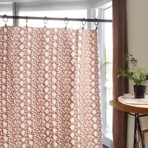 Hand Block Print Tier curtain for kitchen, Valance or cafe curtain, Bathroom small curtain for Nursery, farmhouse