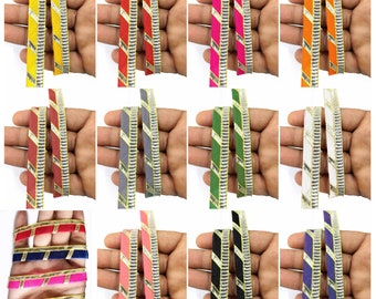 Gota patti trim, Piping trim, Gimp trim, Indian Trim, Gota Ribbon, Upholstery Trim, Gota Lace, Bunting Trim -  10 yards