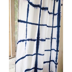 Blue - Shibori Tie-Dye Cotton Door Curtain - Set of 2 (6.6 x 4 feet)