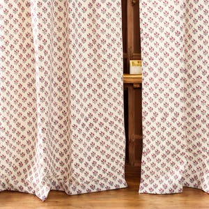 Cortina de terciopelo con estampado de bloques, cortinas de terciopelo de algodón estilo cabaña, cortinas bohemias, cortinas de lujo, regalo de inauguración de la casa, decoración colorida, juego de 2