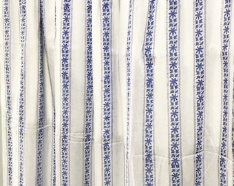 Striped sheer curtains/ Block print styled  / Sheer cotton Curtain / Boho style curtains /Bohemian curtains/Window curtains/ curtain panels