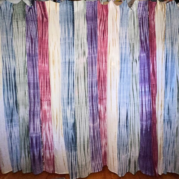 Purple - Tie & Dye Cotton Shibori Curtain for Window (Set of 2) 35