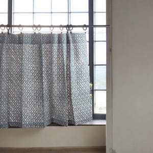 Kitchen Cafe Curtains, Nursery small panels Curtain, Modern print Bathroom  Hand block printed curtains, Cotton heavy Drapery