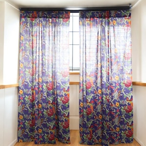 Botanisch gordijn, doorschijnende bloemengordijnen, bohogordijnen, boho kinderkamergordijnen, gordijnen aangepast formaat