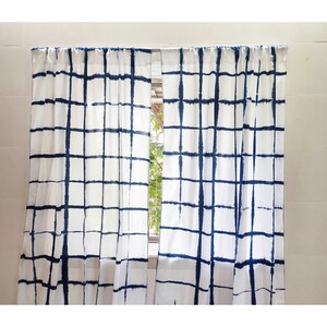 Grey - Tie & Dye Cotton Shibori Curtain for Door (Set of 2) 01