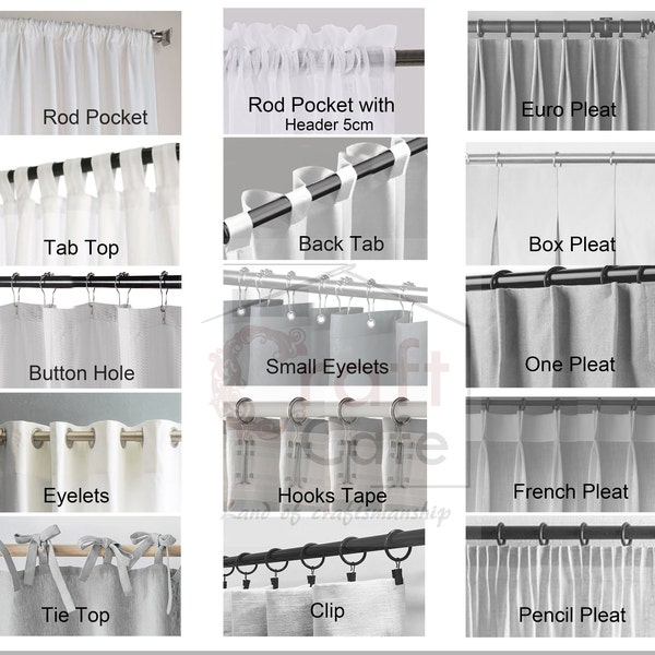 Custom header for curtain, Curtain header style Add on listing with curtain ( Curtain are not include)